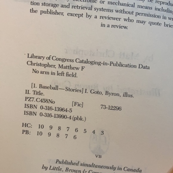 “No Arm in Left Field” kids sports classic book - Picture 12 of 13